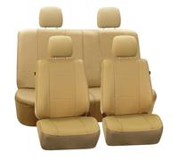 FH GROUP FH-PU007115 Deluxe Leatherette Car Seat Covers Airbag Compatible And Rear Split Full Set (Beige)