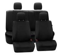FH GROUP FH-PU007115 Deluxe Leatherette Car Seat Covers Airbag Compatible And Rear Split Full Set (Black)