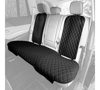 FH GROUP FH1028BLACK Universal Fit Faux Leather Rear Set Black Automotive Seat Protectors fits Most Cars, SUVs, Trucks, and Vans