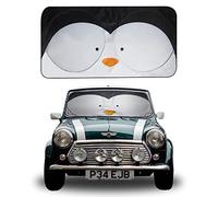 FH Group FH1147 Foldable Penguin Print Car Windshield Sun Shade, Small (27”L x 58”W) Black - Portable Reflective Sun Visor for Sedans, SUVs, and Trucks