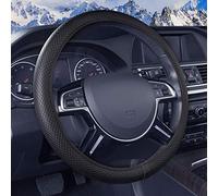 FH Group FH2020BLACK Leatherette Dual Material Silicone Anti-Slip Ultimate Protection Flexible Steering Wheel Cover Universal Fit for Most Cars, Trucks, SUVs, and Vans, Black