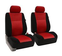 FH Group Front Set 3D Air Mesh Car Seat Covers for Low Back Car Seats with Removable Headrest, Universal Fit, Airbag Compatible Seat Cover for SUV, Sedan Red