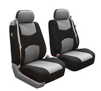 FH GROUP Front Set Cloth Car Seat Cover for Bucket Seats, 1-Piece Seat Cover, Universal Fit, Airbag Compatible, Seat Covers for SUV, Van, Gray