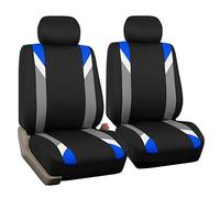 FH GROUP Front Set Cloth Car Seat Covers for Low Back Car Seats with Removable Headrest, Universal Fit, Airbag Compatible Seat Cover for SUV, Sedan, Van Blue