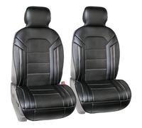 FH GROUP Front Set Faux Leather Car Seat Cushions - Seat Covers for Low Back Seat, Universal Fit, Airbag Compatible Seat Cover for SUV, Sedan, Black