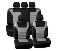 FH GROUP Full Set 3D Air Mesh Car Seat Covers - Universal Fit, Low Back Seat Cover, Airbag Compatible, Split Bench Rear Seat, Washable Seat Cover for SUV, Sedan, Gray