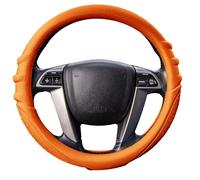 FH Group Steering Wheel Cover (Silicone W. Grip & Pattern Massaging grip Orange Color-Fit Most Car Truck Suv or Van) Orange