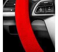 FH Group Universal Fit Silicone Snake Pattern with Massaging Grip Steering Wheel Cover fits most Cars, SUVs, Trucks, and Vans Red