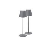 FH Lighting Cosenza LED battery table lamp 2-set grey 38 cm