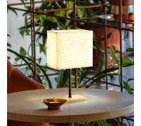 FH Lighting Kate table lamp, cream/natural oak, height 30 cm, textile