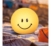 FH Lighting LED rechargeable lamp Smiley, yellow, Ø 13 cm, silicone