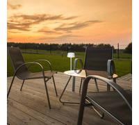 FH Lighting LED rechargeable table lamp Verona, white, dimmable, adjustable, IP54