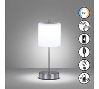 FH Lighting LED table lamp Riva nickel/opal height 34.5cm