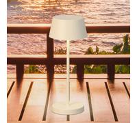 FH Lighting Sienna Pro LED rechargeable table lamp, sand beige, 24 cm, metal, IP54