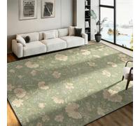 FHAWJK Sage Green Floral Rug, French Country Symmetrical Bloom 160 x 200 cm | Classic Botanical Carpet, Easy Care Soft Pile Non Slip Floor Covering for Bedroom Living Room