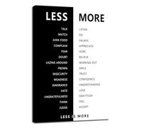 FHBWART Inspirational Canvas Wall Art Less and More Positive Inspiring Entrepreneur Quotes Poster Motivational Artwork Painting Print Picture Home Office Wall Decor Framed Ready to Hang<12 x 18 inch>