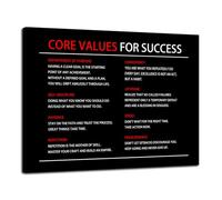 FHBWART Inspirational Canvas Wall Art Motivational Core Values Poster Modern Inspiring Entrepreneur Positive Quotes Painting Picture Print Artwork Office Gym Home Wall Decor Framed<18 x 24 inch>