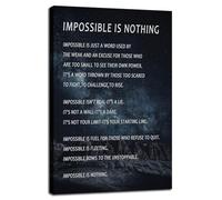 FHBWART Inspirational Canvas Wall Art Motivational Impossible is Nothing Posters Office Decor Quote Inspiring Print Positive Canvas Painting Gym Home Wall Decor Framed<12 x 18 inch>
