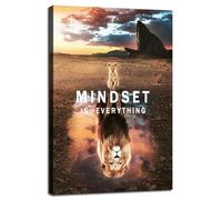 FHBWART Inspirational Canvas Wall Art Motivational Mindset is Everything Quotes Positive Posters Print Picture Painting Artwork for Home Bedroom Office Wall Decor Stretched and Framed <12 x 18 inch>