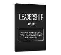 FHBWART Leadership Wall Art For Office Inspirational Quotes Canvas Poster Printed Modern Artwork Motivational Wall Decor For Office Gym Bedroom Hallway Living Room Framed Ready to Hang<12 x 18 inch>