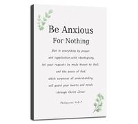 FHBWART Motivational Be Anxious For Nothing Christian Inspiring Posters Inspirational Canvas Wall Art Quote Print Positive Canvas Painting Office Living Room Wall Decor Framed<12 x 18 inch>