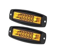 FHCBUTAE 7 Inch LED Work Light Bar Flush Mount Driving Fog Lamp LED Bar Combo Beam Driving Work Lights For Off Road ATV UTV UAZ 12V 24V(2 Piece Yellow)