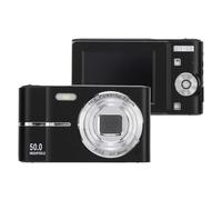 FHD 1080P Digital Camera, 50MP Pocket Digital Camera, 16X Zoom, Compact Camera with 2.4" HD Screen, Auto Focus, Portable Camera with Film Style (Black)