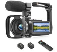 FHD Camcorder 1080P Video Camera for YouTube with 30fps 36MP 3" 270 Degree Rotation LCD Digital Zoom 16x Digital Zoom Beginner Vlogging Camera with 2 Batteries Microphone, Remote Control