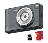 FHD Compact Digital Camera - 56MP Vlogging Camera with 32GB TF-Card & 2 Batteries - Portable for Kids, Teens, Seniors & Beginners (Black)