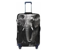 FHEBNDS 3D Gray Elephant Luggage Cover Washable Suitcase Covers Tsa Approved Elastic Spandex Suitcase Protector Anti-Scratch Travel Baggage Cover Fit 18-32 Inch Luggage, Black, S