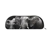 FHEBNDS 3D Gray Elephant Makeup Bag for Women Men Large Pencil Case Aesthetic Pencil Pouch Coin Pouch Leather Cosmetic Bag with Zipper Office Organizer Travel Essentials, Gold, One Size