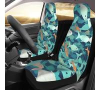 FHEBNDS Abstract Shoal of Fish Car Seat Covers Front Seats, 2 Units Automotive Seat Protector Waterproof Car Seat Cushion Universal Carseat Cover for Most Cars Sedans Trucks SUVs