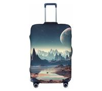 FHEBNDS Alien Planet Luggage Cover Washable Suitcase Covers Tsa Approved Elastic Spandex Suitcase Protector Anti-Scratch Travel Baggage Cover Fit 18-32 Inch Luggage, Black, M