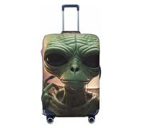 FHEBNDS Alien Smoke Luggage Cover Washable Suitcase Covers Tsa Approved Elastic Spandex Suitcase Protector Anti-Scratch Travel Baggage Cover Fit 18-32 Inch Luggage, Black, L