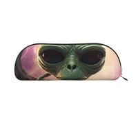FHEBNDS Alien Smoke Makeup Bag for Women Men Large Pencil Case Aesthetic Pencil Pouch Coin Pouch Leather Cosmetic Bag with Zipper Office Organizer Travel Essentials