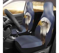 FHEBNDS Animals Bald Eagle Car Seat Covers Front Seats, 2 Units Automotive Seat Protector Waterproof Car Seat Cushion Universal Carseat Cover for Most Cars Sedans Trucks SUVs