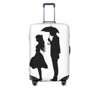 FHEBNDS Anime lovers silhouette Luggage Cover Washable Suitcase Covers Tsa Approved Elastic Spandex Suitcase Protector Anti-Scratch Travel Baggage Cover Fit 18-32 Inch Luggage, Black, M