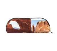 FHEBNDS arches national park entrance Makeup Bag for Women Men Large Pencil Case Aesthetic Pencil Pouch Coin Pouch Leather Cosmetic Bag with Zipper Office Organizer Travel Essentials