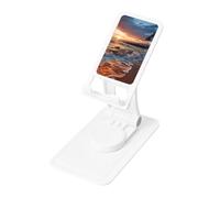 FHEBNDS Beach Maui Hawaii Sunset Sea Waves Clouds Phone Stand for Desk, 360°Rotating Foldable Cell Phone Holder for Office Home, Height Adjustable Tablet Stand Portable Cellphone Cradle iPad Holder