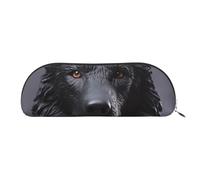 FHEBNDS black german shepherd Makeup Bag for Women Men Large Pencil Case Aesthetic Pencil Pouch Coin Pouch Leather Cosmetic Bag with Zipper Office Organizer Travel Essentials, Silver, One Size