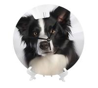 FHEBNDS Border Collie Wall Clock 10 Inch Silent Non-Ticking Modern Clocks Battery Operated Analog Farmhouse Wall Decorative Round Clock for Kitchen, Living Room, House Warming Gifts