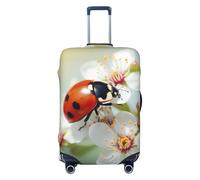 FHEBNDS Butterfly ladybug Flower Luggage Cover Washable Suitcase Covers Tsa Approved Elastic Spandex Suitcase Protector Anti-Scratch Travel Baggage Cover Fit 18-32 Inch Luggage, Black, M