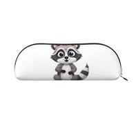 FHEBNDS Cartoon cute raccoon Makeup Bag for Women Men Large Pencil Case Aesthetic Pencil Pouch Coin Pouch Leather Cosmetic Bag with Zipper Office Organizer Travel Essentials