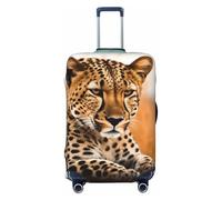 FHEBNDS Cheetah Waiting for an Opportunity Luggage Cover Washable Suitcase Covers Tsa Approved Elastic Spandex Suitcase Protector Anti-Scratch Travel Baggage Cover Fit 18-32 Inch Luggage, Black, XL