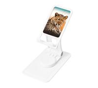 FHEBNDS Cheetah Waiting for an Opportunity Phone Stand for Desk, 360°Rotating Foldable Cell Phone Holder for Office Home, Height Adjustable Tablet Stand Portable Cellphone Cradle iPad Stand Holder