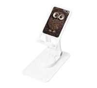 FHEBNDS Coffee Bean owl Phone Stand for Desk, 360°Rotating Foldable Cell Phone Holder for Office Home, Height Adjustable Tablet Stand Portable Cellphone Cradle iPad Stand Holder