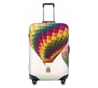 FHEBNDS Color Hot Air Balloon Luggage Cover Washable Suitcase Covers Tsa Approved Elastic Spandex Suitcase Protector Anti-Scratch Travel Baggage Cover Fit 18-32 Inch Luggage, Black, L
