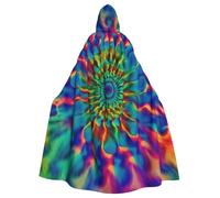 FHEBNDS Color tie-dye Cloak with Hood Halloween Medieval Hooded Cape for Cosplay Costumes for Men Women