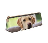 FHEBNDS cute Labrador Dog Makeup Bag for Women Men Large Pencil Case Aesthetic Pencil Pouch Coin Pouch Leather Cosmetic Bag with Zipper Office Organizer Travel Essentials