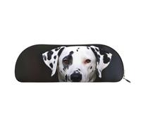 FHEBNDS Dalmatian Dog Makeup Bag for Women Men Large Pencil Case Aesthetic Pencil Pouch Coin Pouch Leather Cosmetic Bag with Zipper Office Organizer Travel Essentials, Gold, One Size